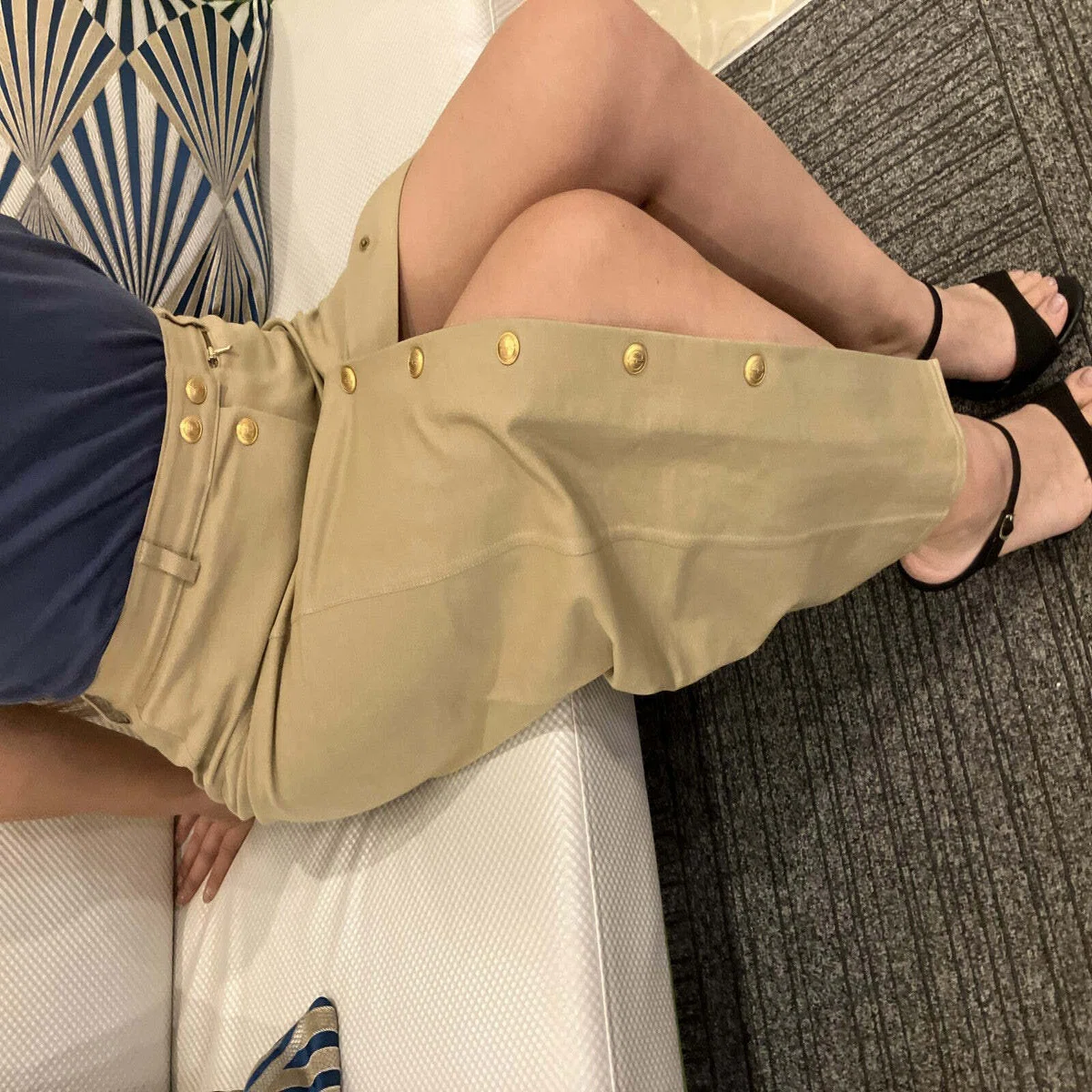 GUCCI 1994SS (Ref.) Pencil Long Skirt I-Line Beige Size 42 Made in 