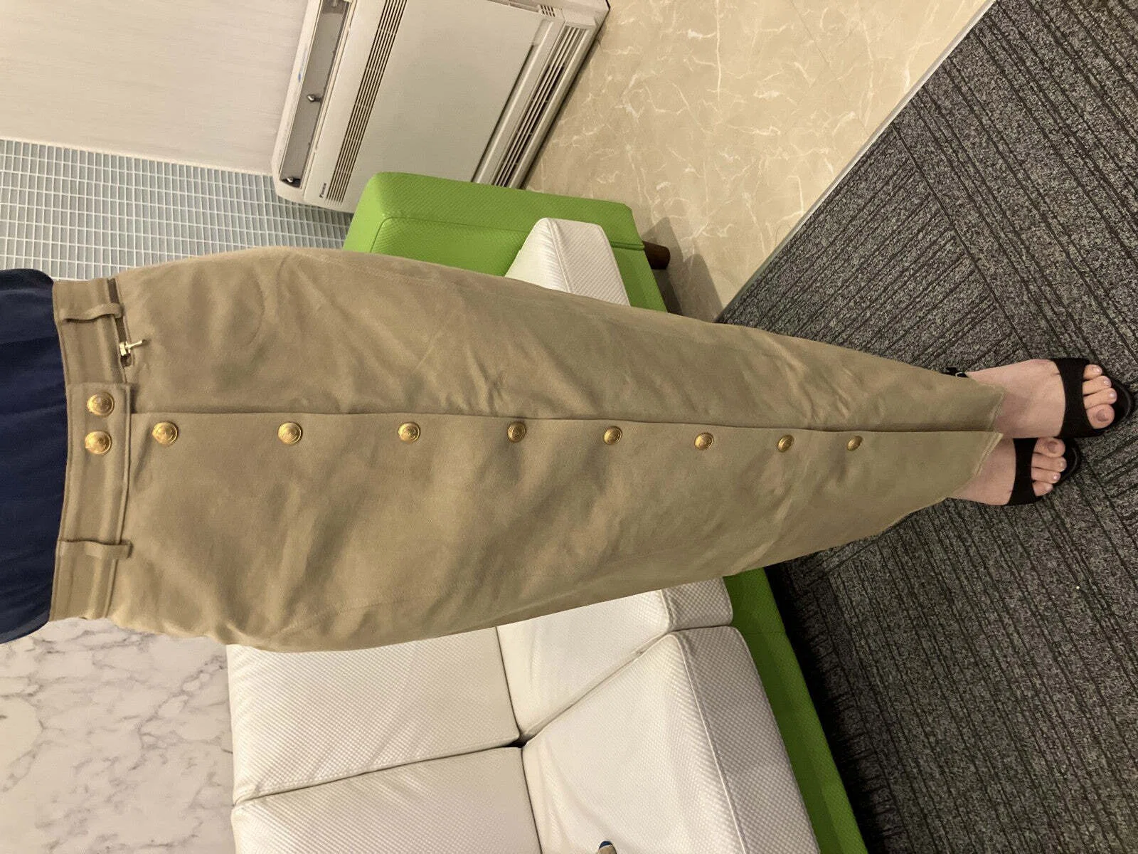 GUCCI 1994SS (Ref.) Pencil Long Skirt I-Line Beige Size 42 Made in 