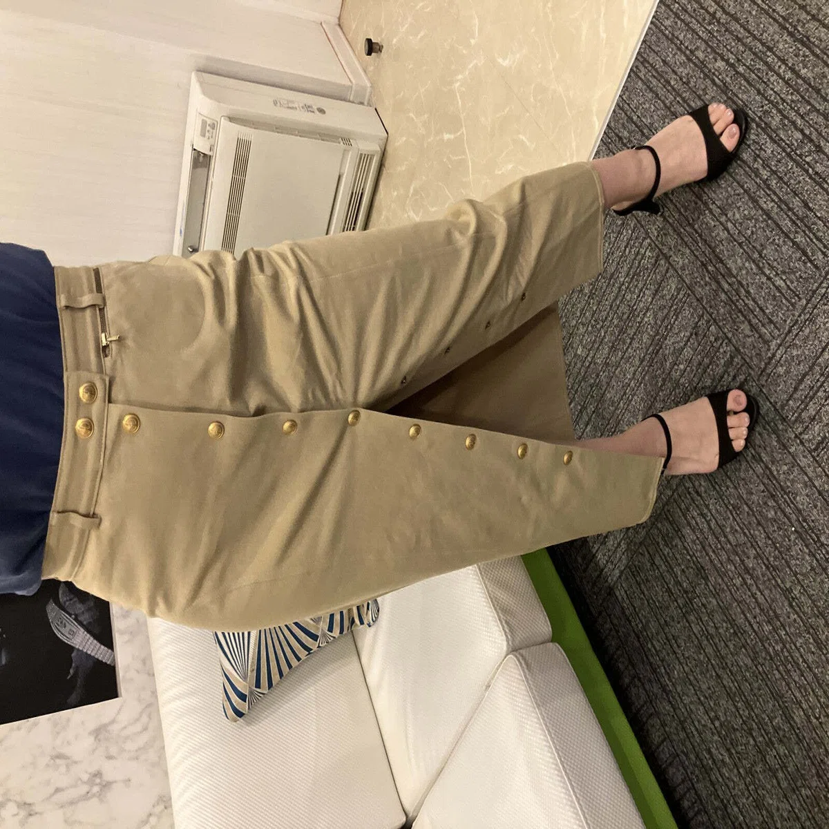 GUCCI 1994SS (Ref.) Pencil Long Skirt I-Line Beige Size 42 Made in 