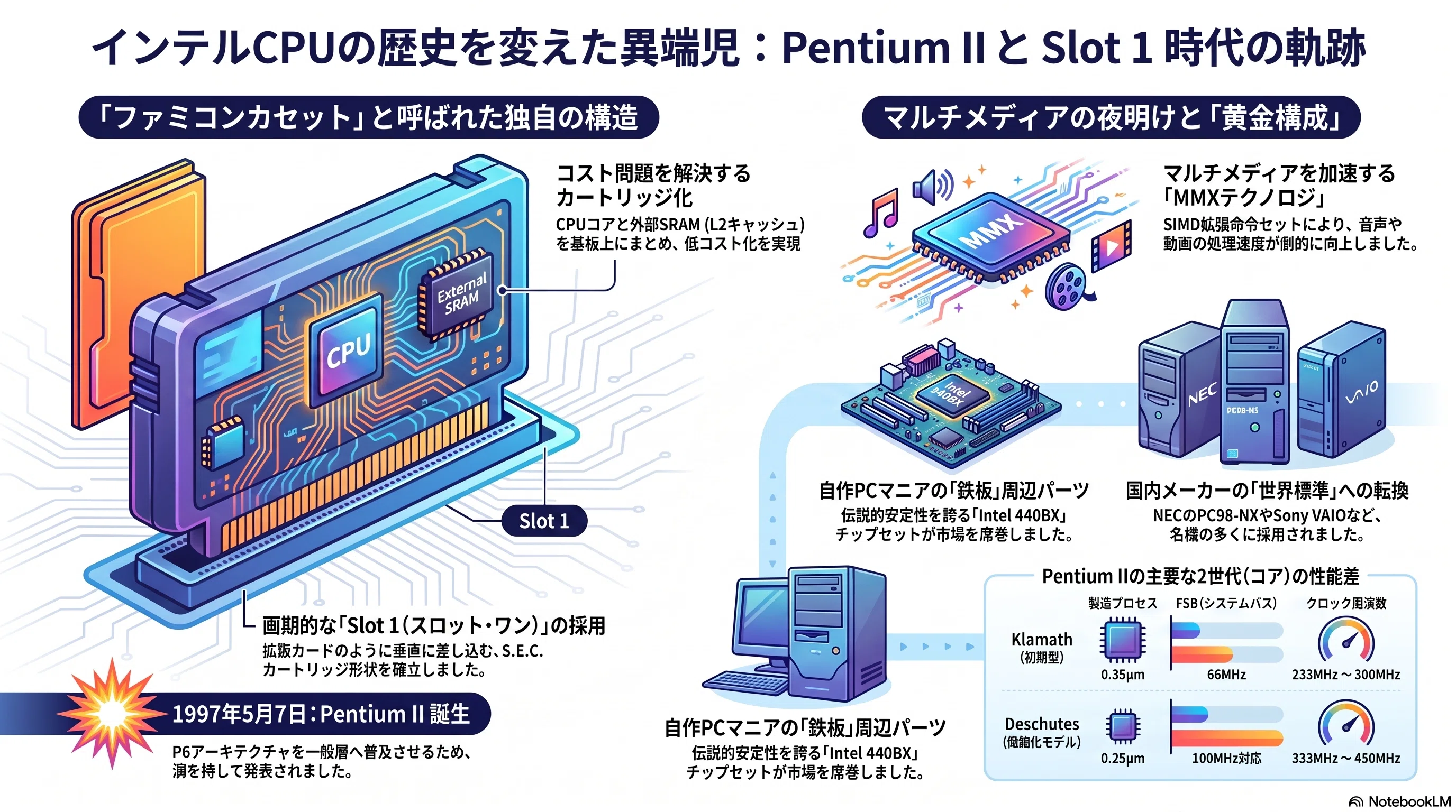 インテルCPUの歴史を変えた異端児「Pentium II」と、激動のSlot 1時代