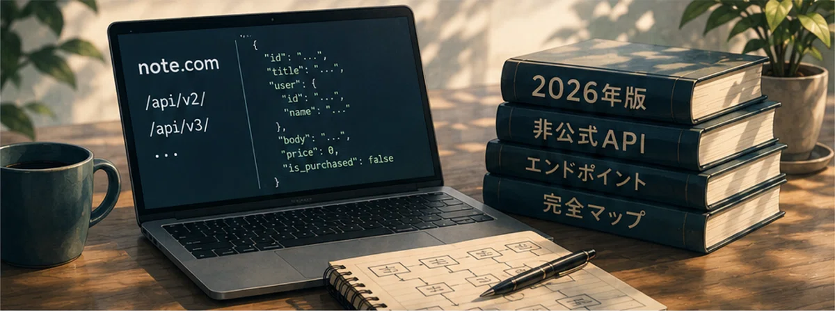 2026年版 note 非公式 API エンドポイントマップ