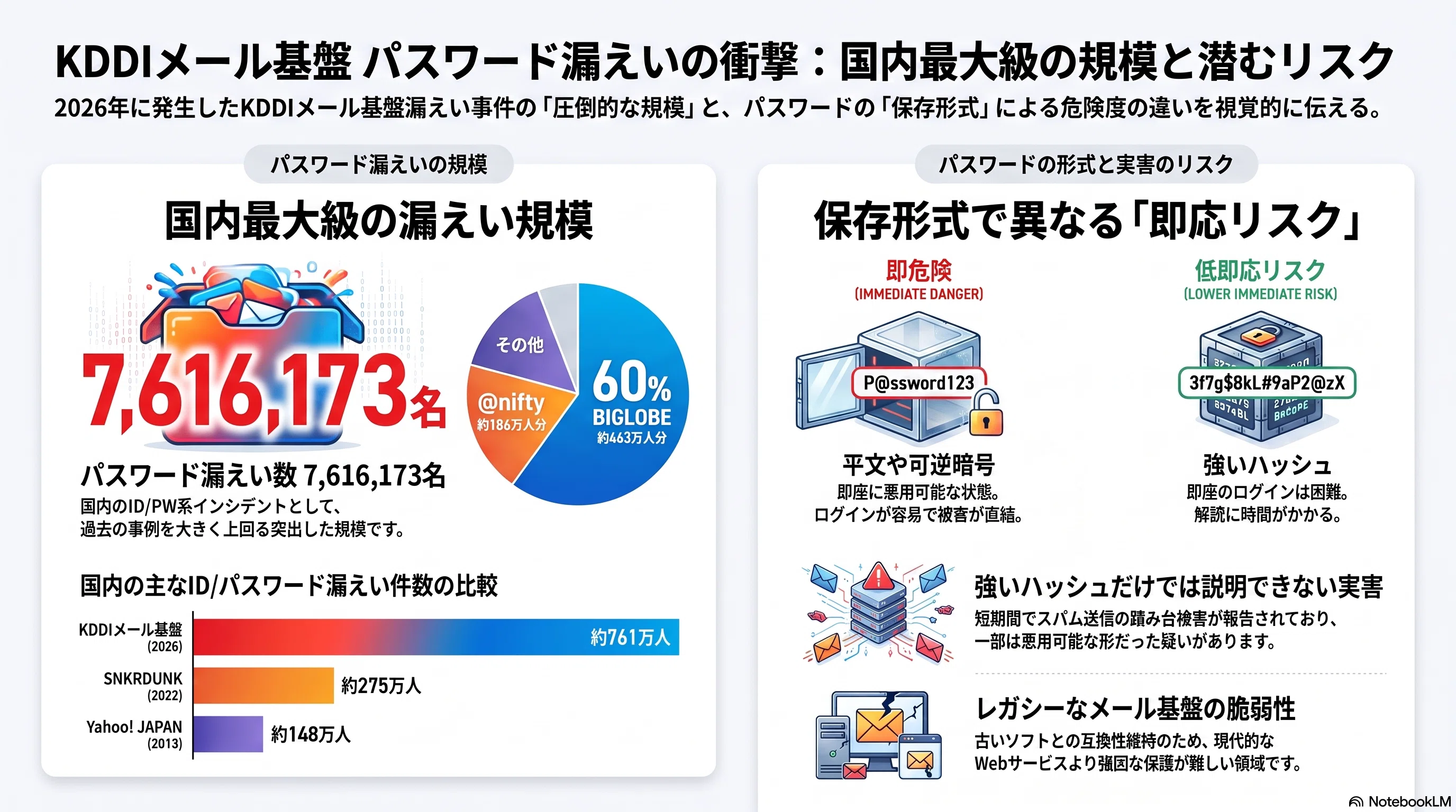KDDIメール基盤の漏えいで気になったこと。パスワードは本当に「読め