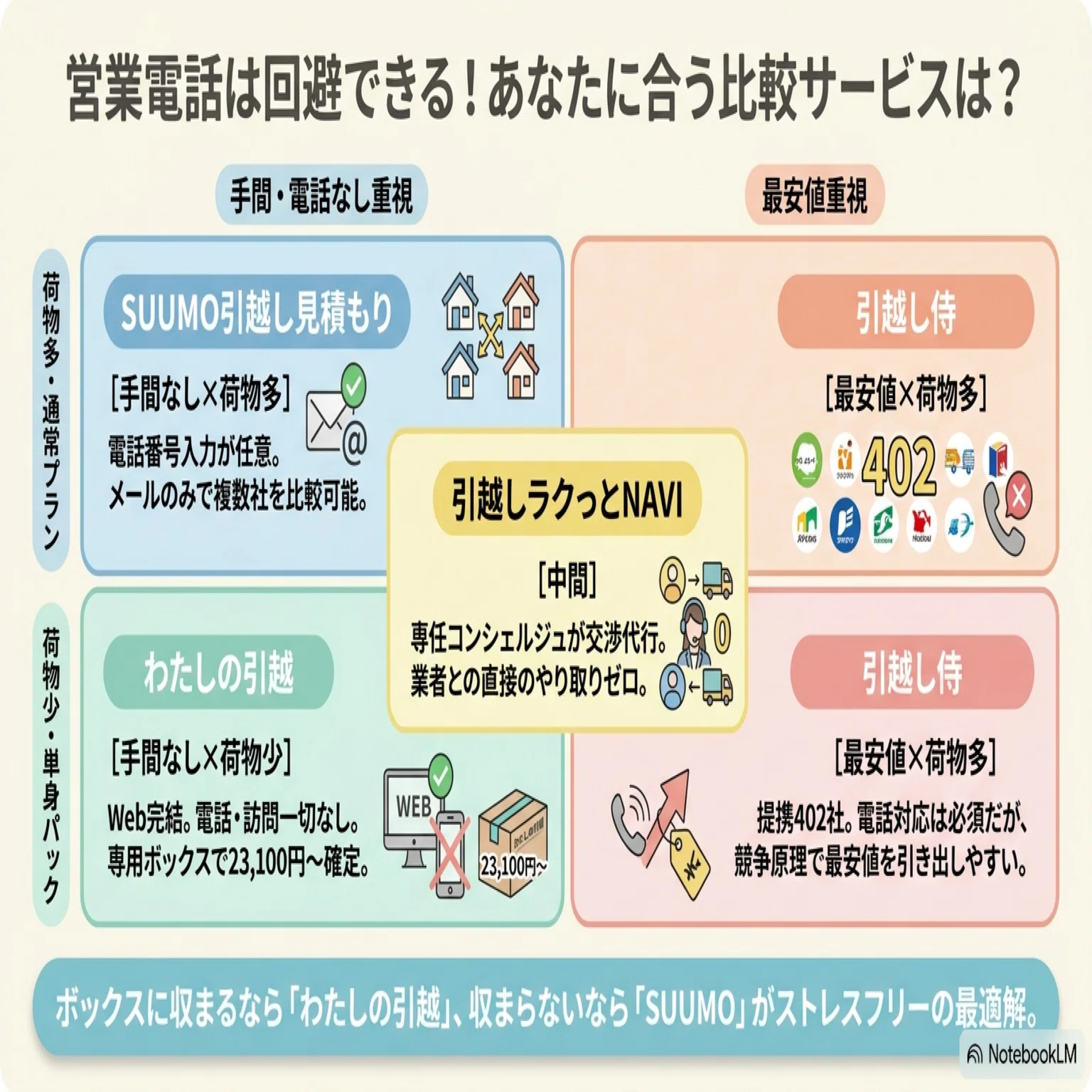 一人暮らしの引越し見積もり｜営業電話なし＆3万円安くするコツ 