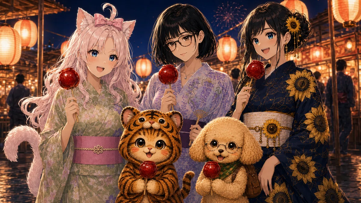 こちゃさんにりんご飴🍎、、ご注文、ご注文だから~💦