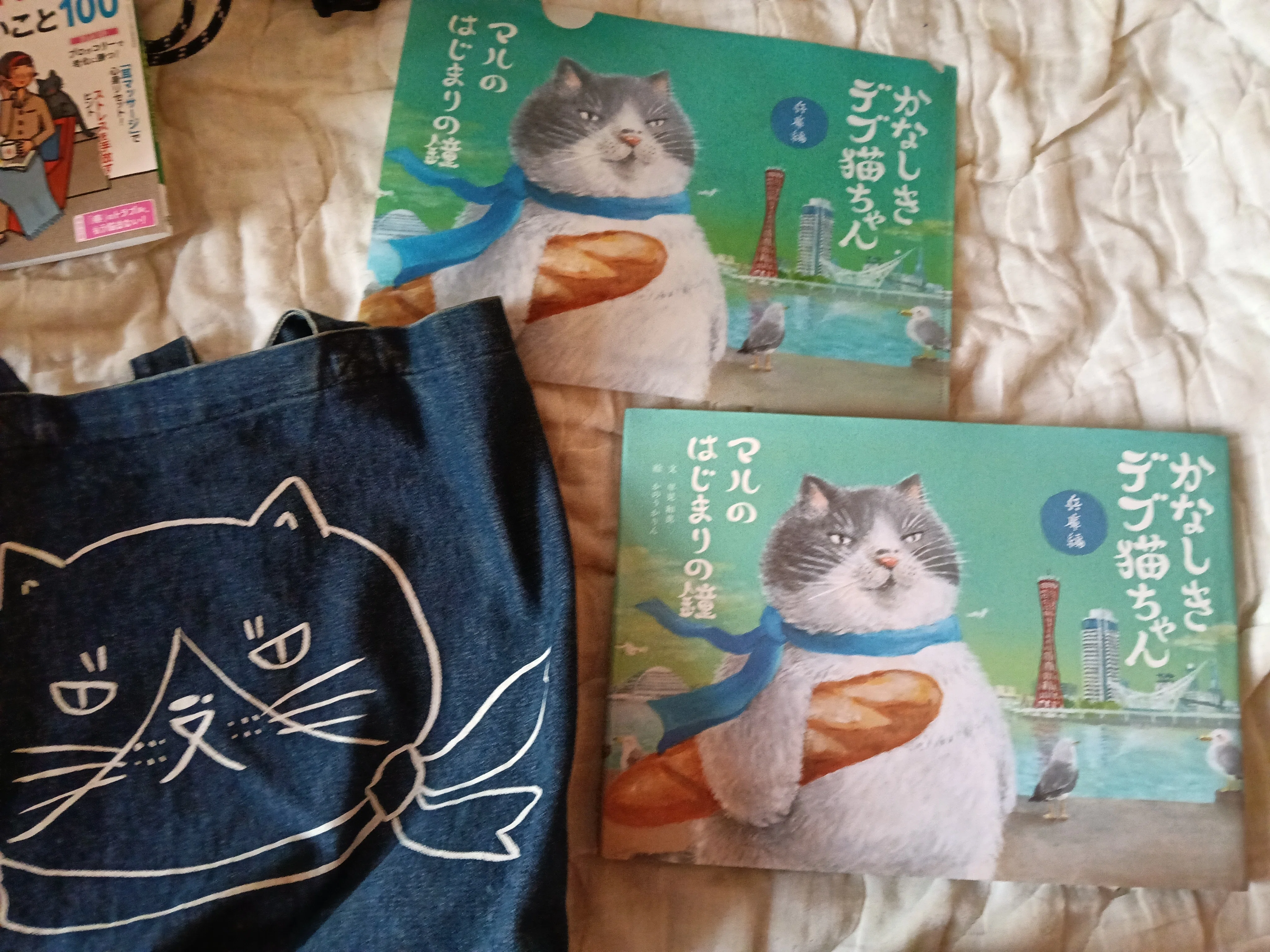 kiki ❤︎断捨離中ページ　図書袋　スイーツ　ねこちゃん 悲しきデブねこちゃんのイベントに神戸文学館へ行ってきました