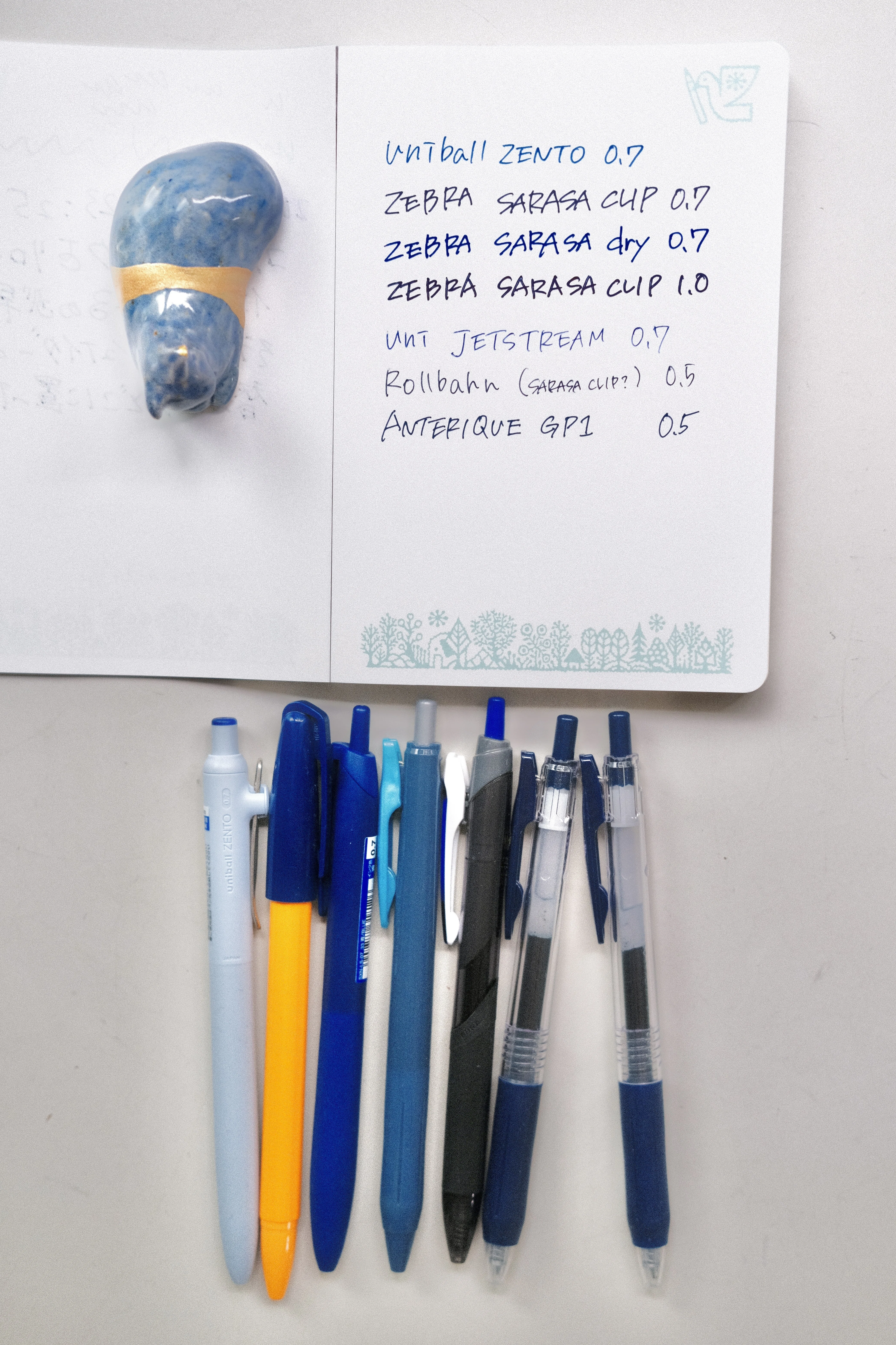 様々な青ペンを書き比べてみた｜aoyamaan.jp