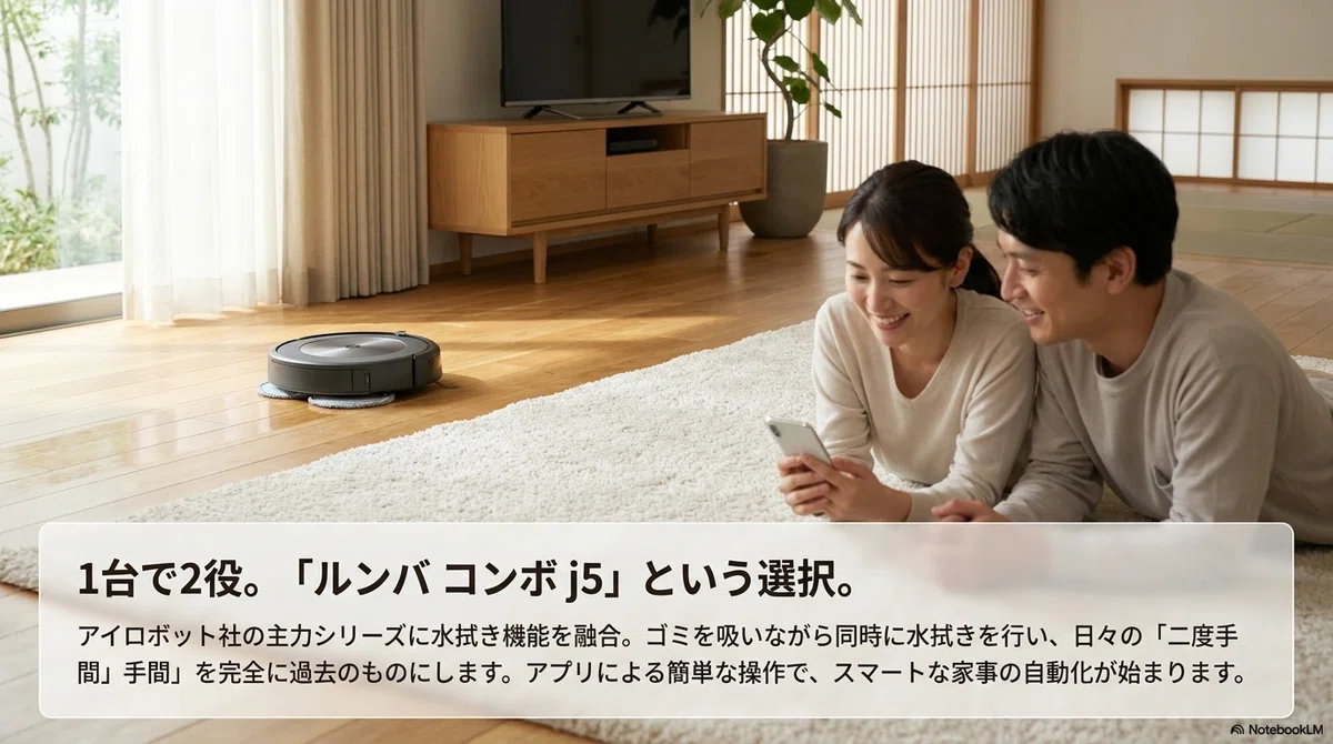 iRobot ルンバ コンボ j5 掃除機掛けと水拭き掃除が一度で完了 掃除機がけと水拭きを一度で終わらせる、ルンバ コンボ j5を調べてみた