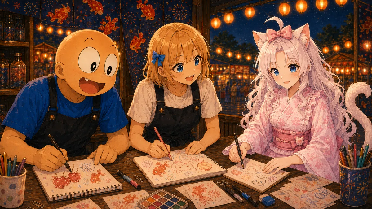 へらさんとるるさんと3人で絵しりとり❣️ 私が一番の下手っぴかも🤭