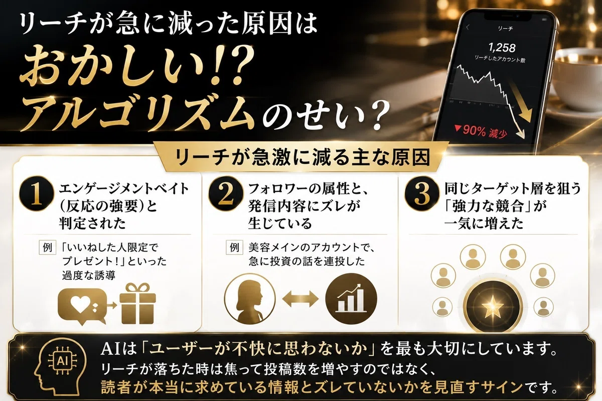 リーチが急に減った原因はアルゴリズム?