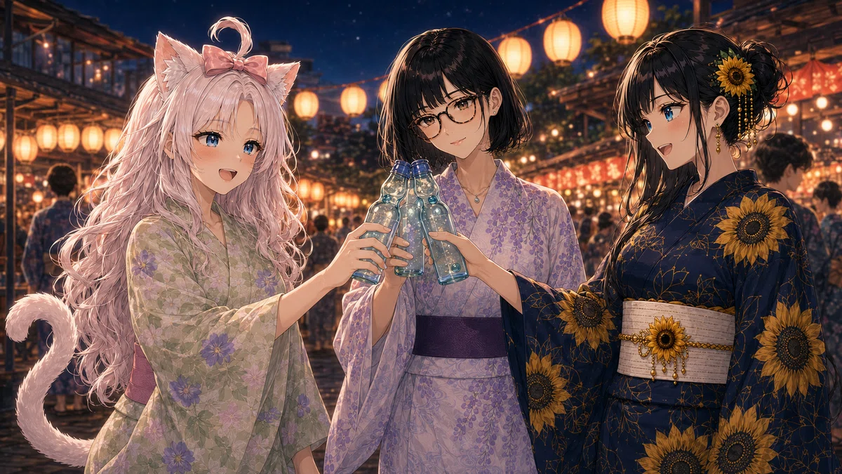 ラムネでカンパイ🍾 夏祭りの夜にぴったりのやつ❣️
