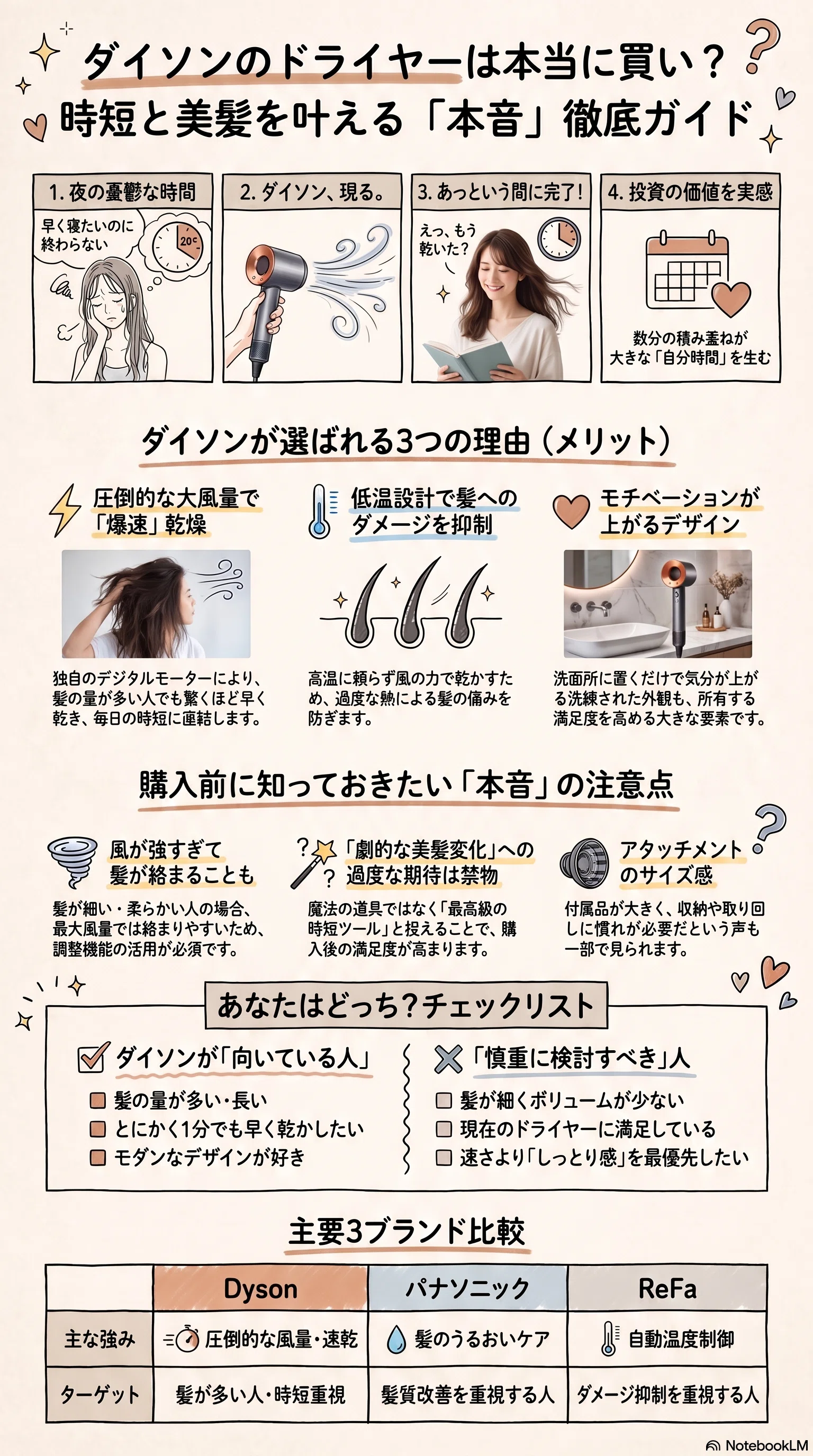 ダイソンのドライヤーは本当に速く乾くのか、口コミの本音まで調べて