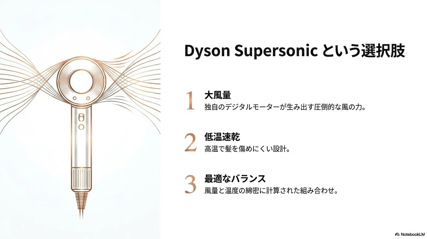 ダイソンのドライヤーは本当に速く乾くのか、口コミの本音まで調べて