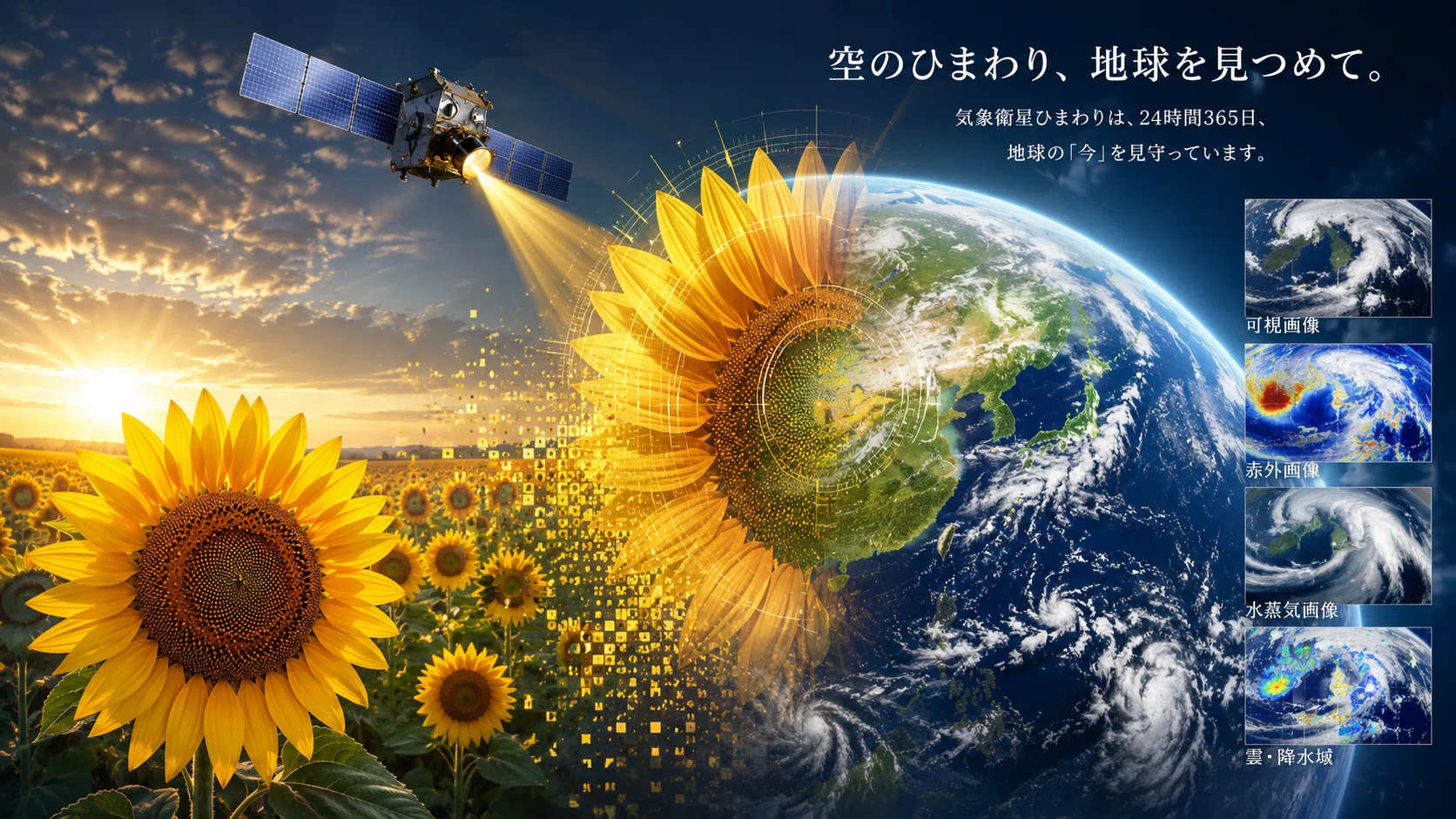 7月14日は「ひまわりの日」｜空から地球を見る気象衛星と、光を読む