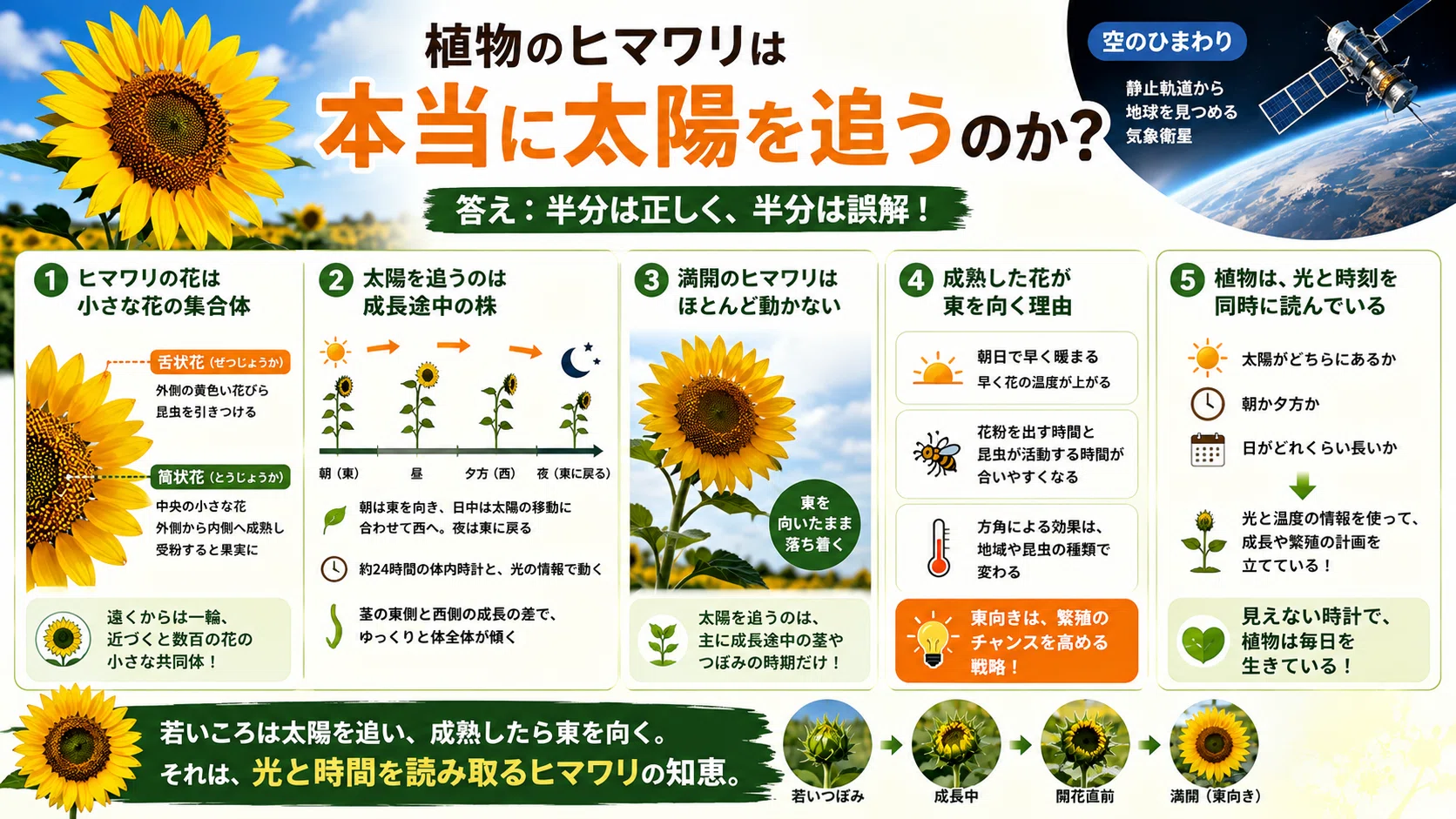 7月14日は「ひまわりの日」｜空から地球を見る気象衛星と、光を読む