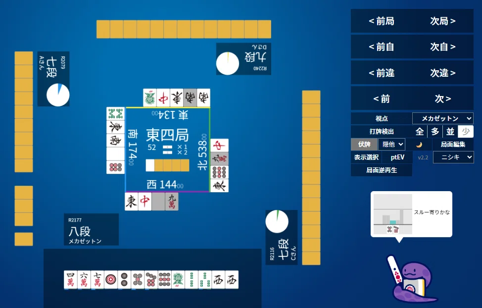 天鳳十段タッチを目指して毎日更新する麻雀note1413日(1休)｜メカZ