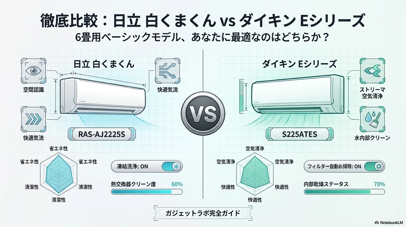 日立RAS-AJ2225Sとダイキン S2225ATESを徹底比較！正直レビュー