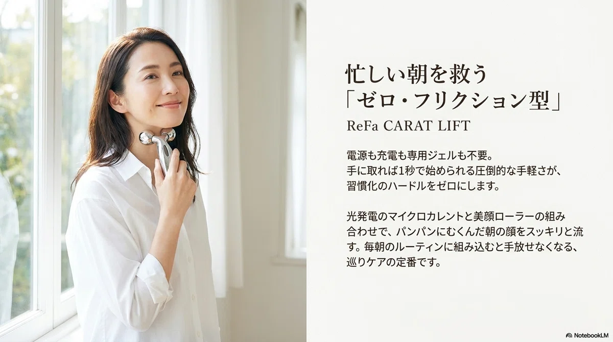 リファ:むくみ・小顔ケアの定番:ReFa CARAT LIFTの図解