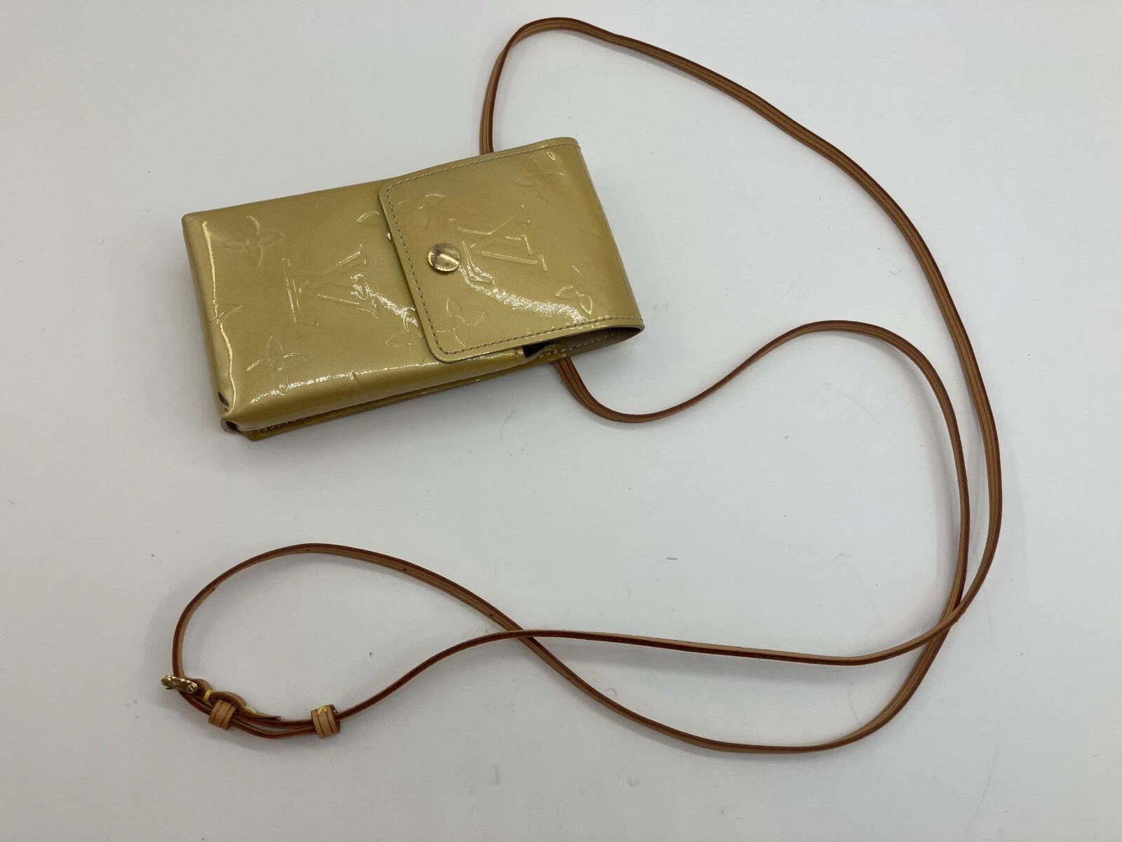 Louis Vuitton Vernis Walker Wallet Shoulder Bag Yellow Patent 