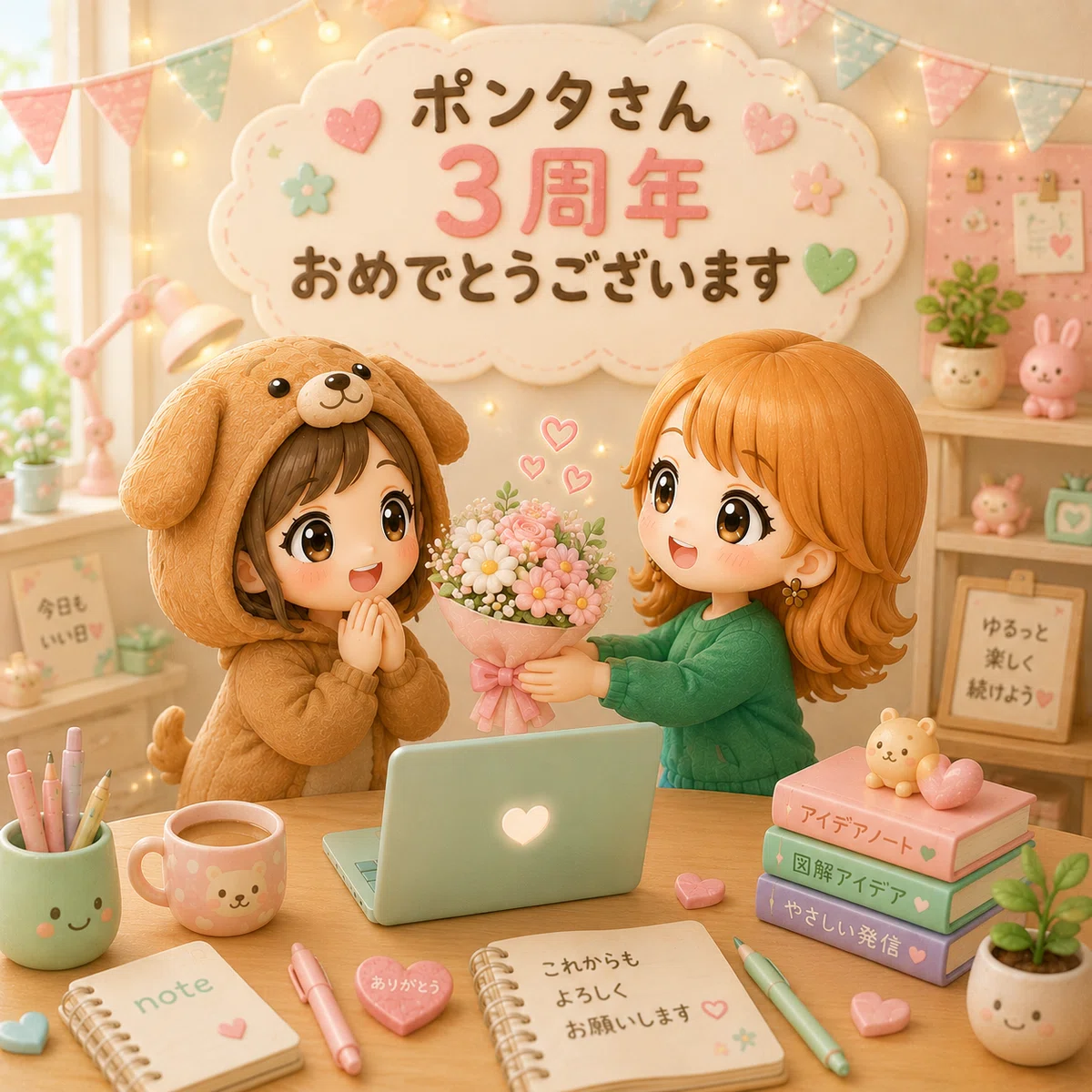 ポンタさんをお祝いする画像