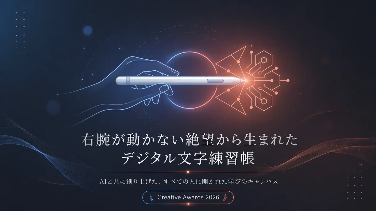 「誰もが表現できる未来へ」というメッセージを掲げたタイトルスライド。余白をたっぷりと活かした洗練されたデザインで、違いによって可能性が閉ざされない未来への願いを表現しています。