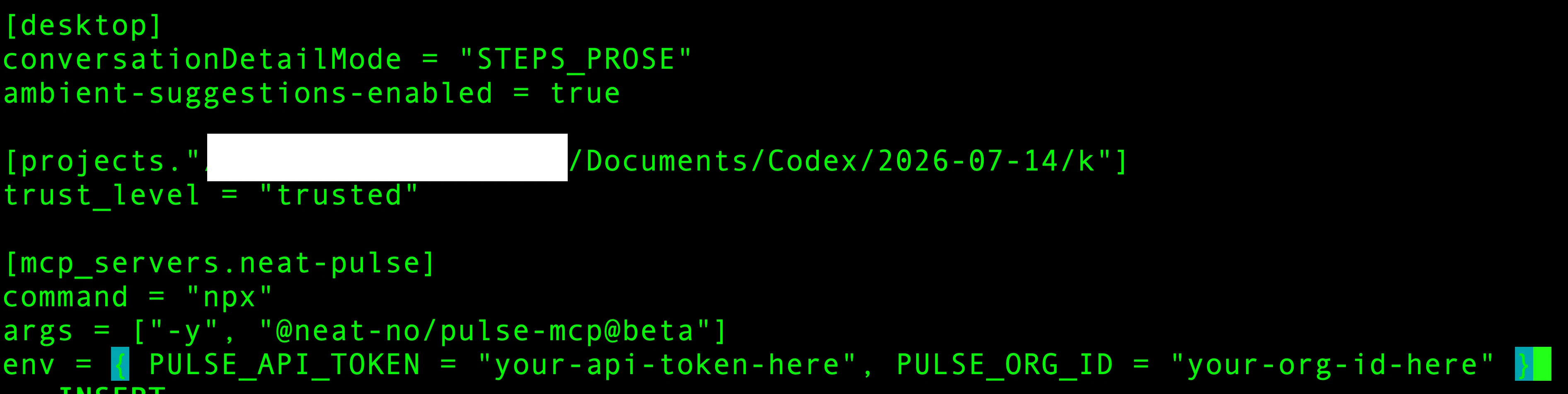 ChatGPTデスクトップアプリ（Codex）でNeat Pulse MCPを利用する