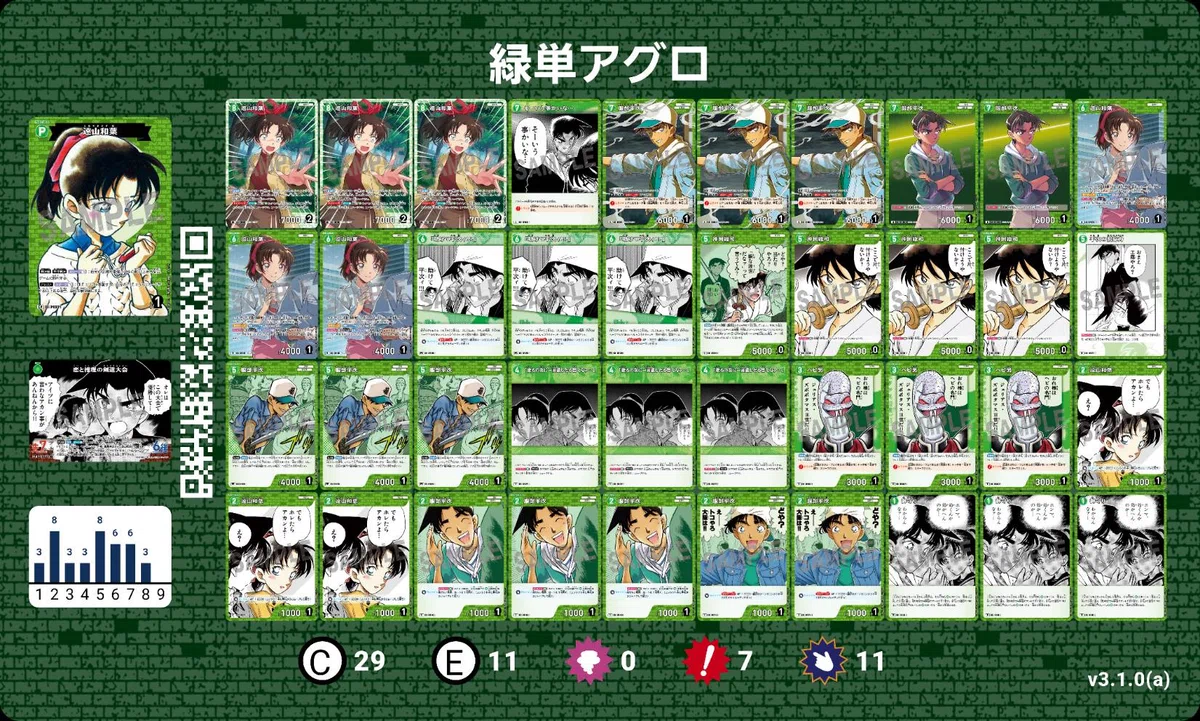 名探偵コナンカードゲームの第10弾環境におけるサンプルデッキレシピ