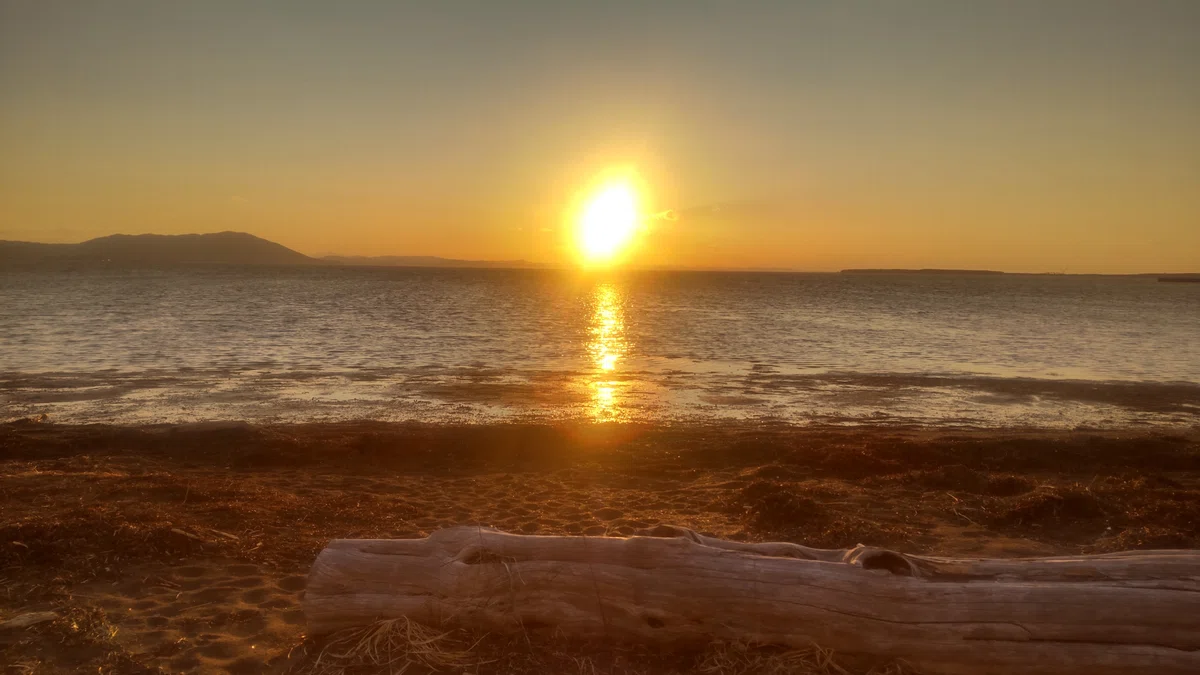 サロマ湖の夕日