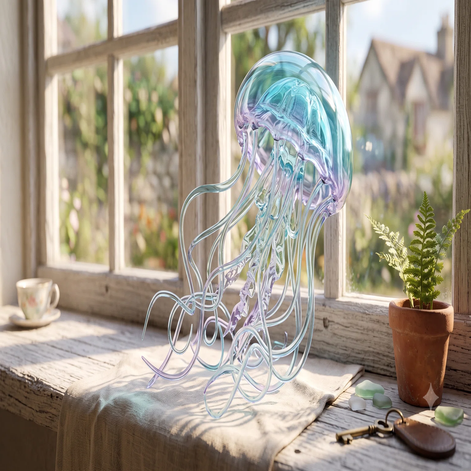 プロンプト配布】Geminiで描く「ガラス細工のミニチュア」｜rin39
