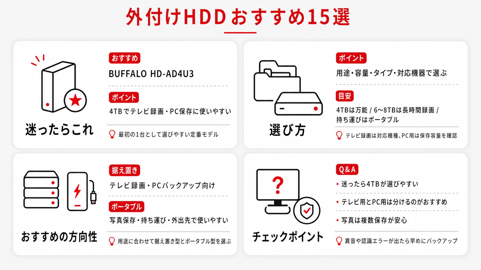最新版】外付けHDDおすすめ15選｜テレビ録画・PCバックアップ