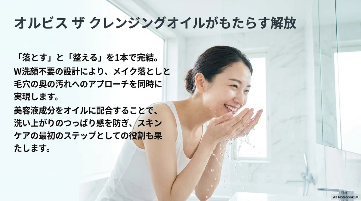 オルビス ザ クレンジングオイルが「W洗顔不要」といえる理由の図解