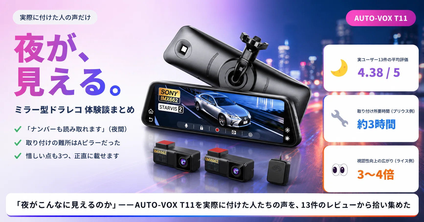 夜がこんなに見えるのか」——AUTO-VOX T11を実際に付けた人たちの声を