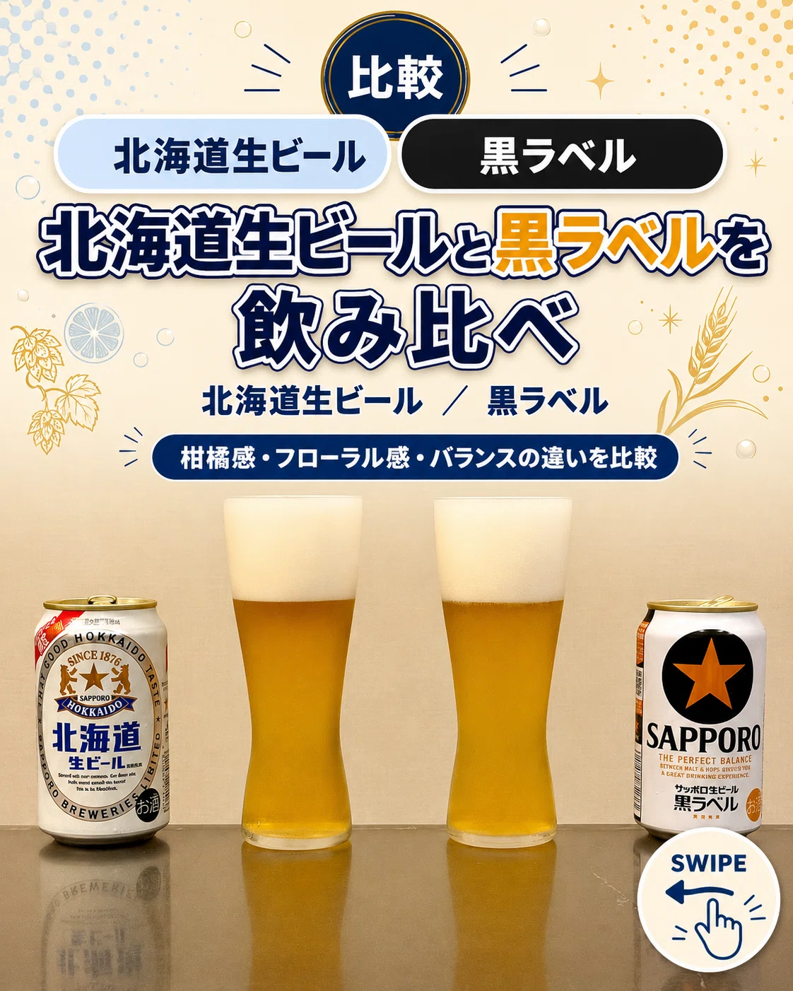 I compared 'Sapporo Hokkaido Draft Beer' and 'Sapporo Draft Beer