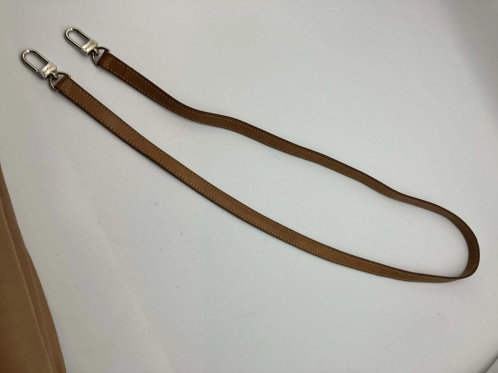 Louis Vuitton Vachetta Leather Shoulder Strap Brown Silver