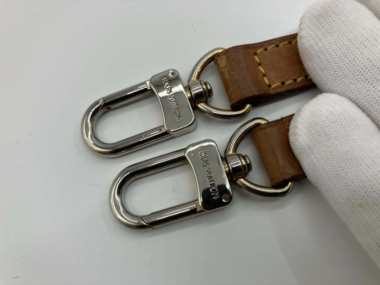 Louis Vuitton Vachetta Leather Shoulder Strap Brown Silver