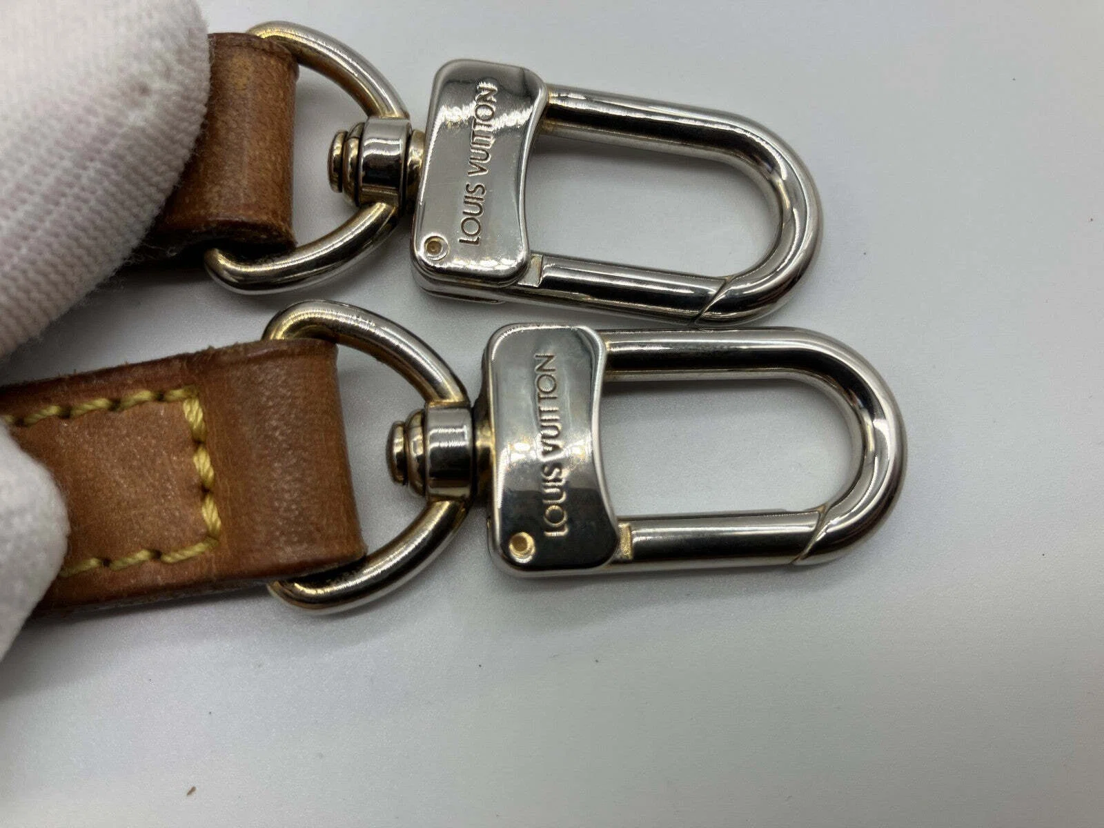 Louis Vuitton Vachetta Leather Shoulder Strap Brown Silver 