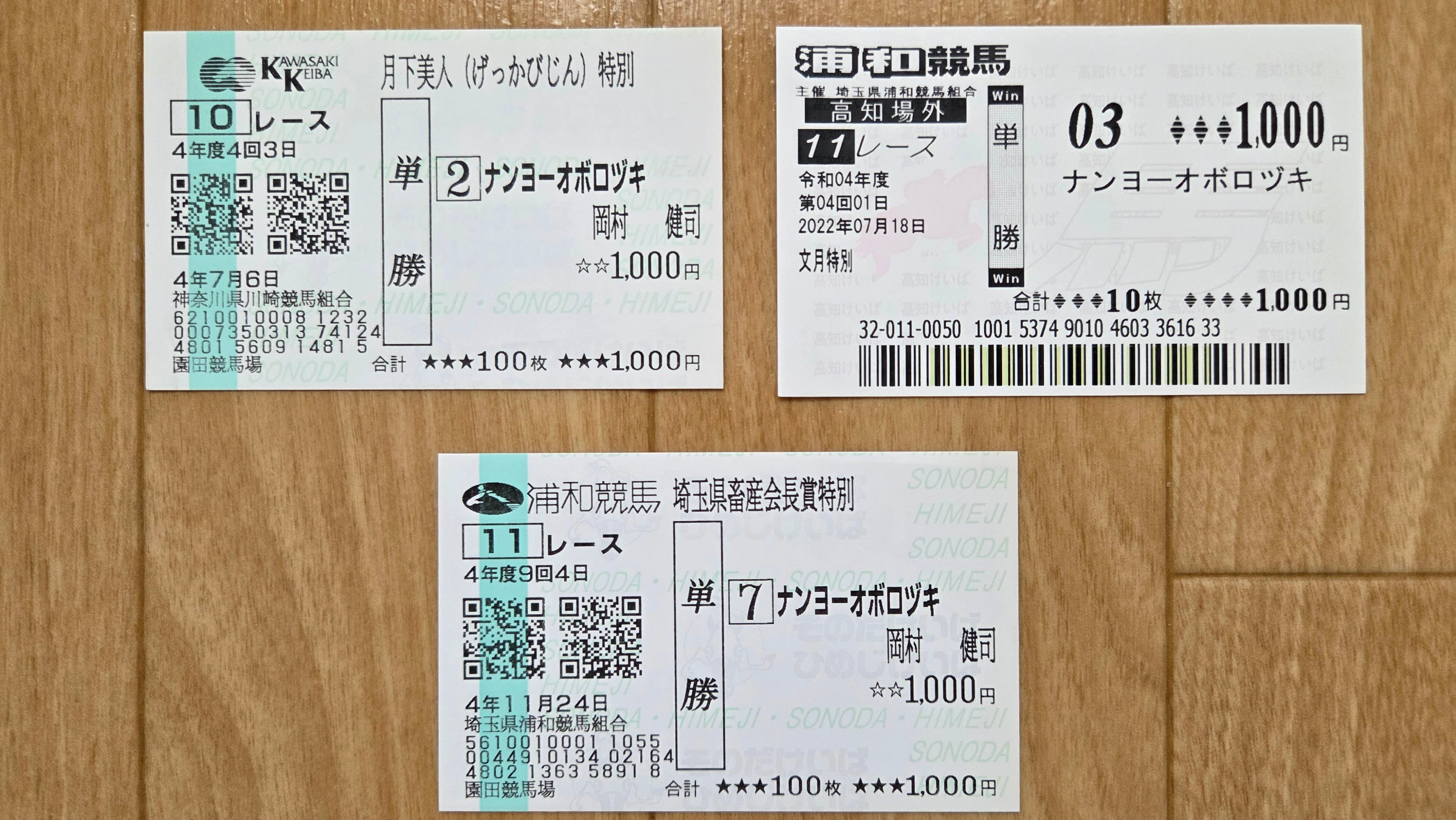 ワタシの紙馬券コレクション②｜南洋朧月