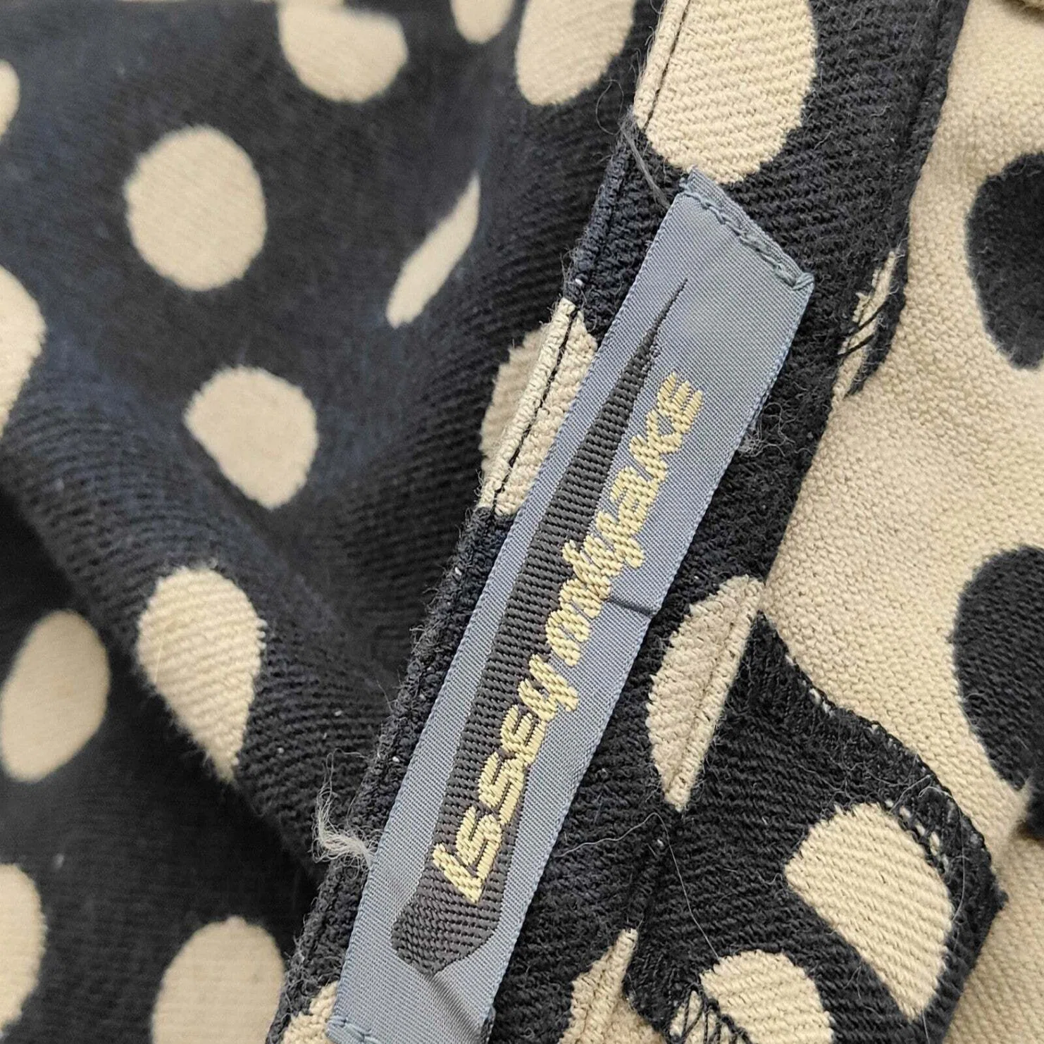 ISSEY MIYAKE 1986 Polka Dot Stretch Pants Size 9 Black Beige Japan 