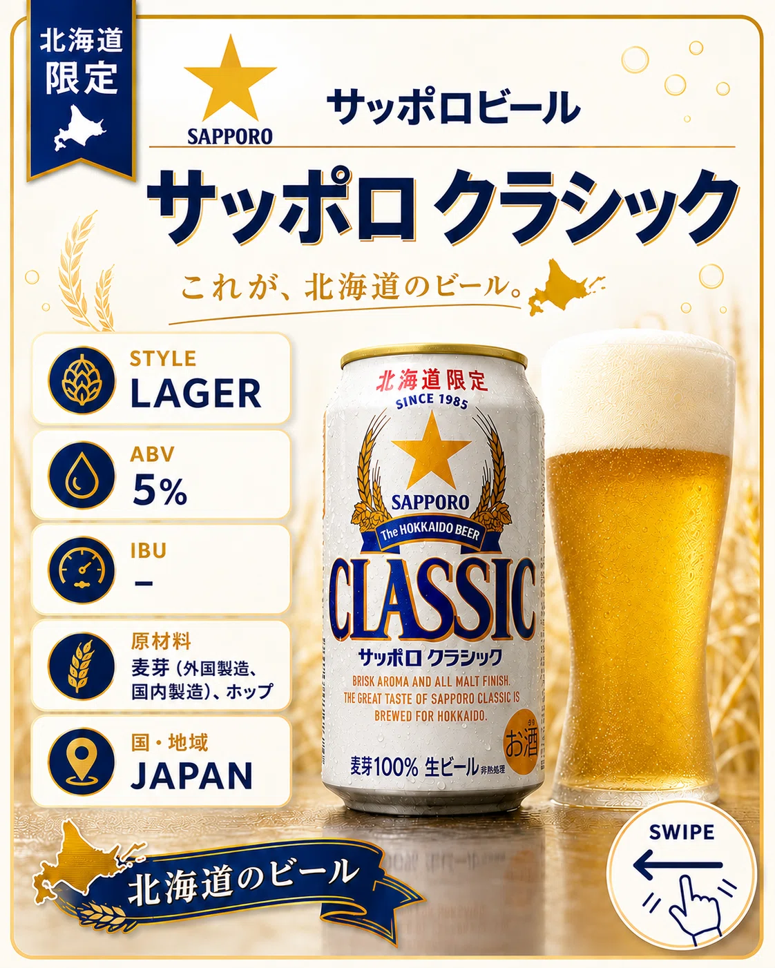 サッポロビールの「サッポロ クラシック」｜yamashin0120