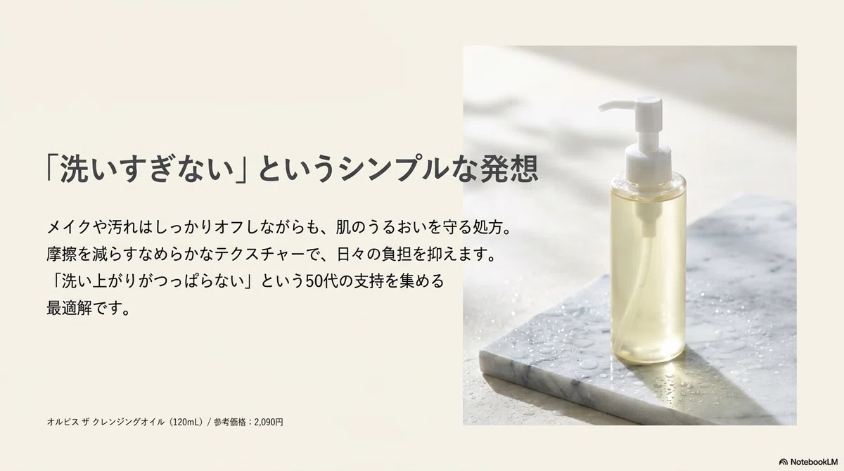50代の肌:オルビスの「洗いすぎない」発想が合う理由の図解