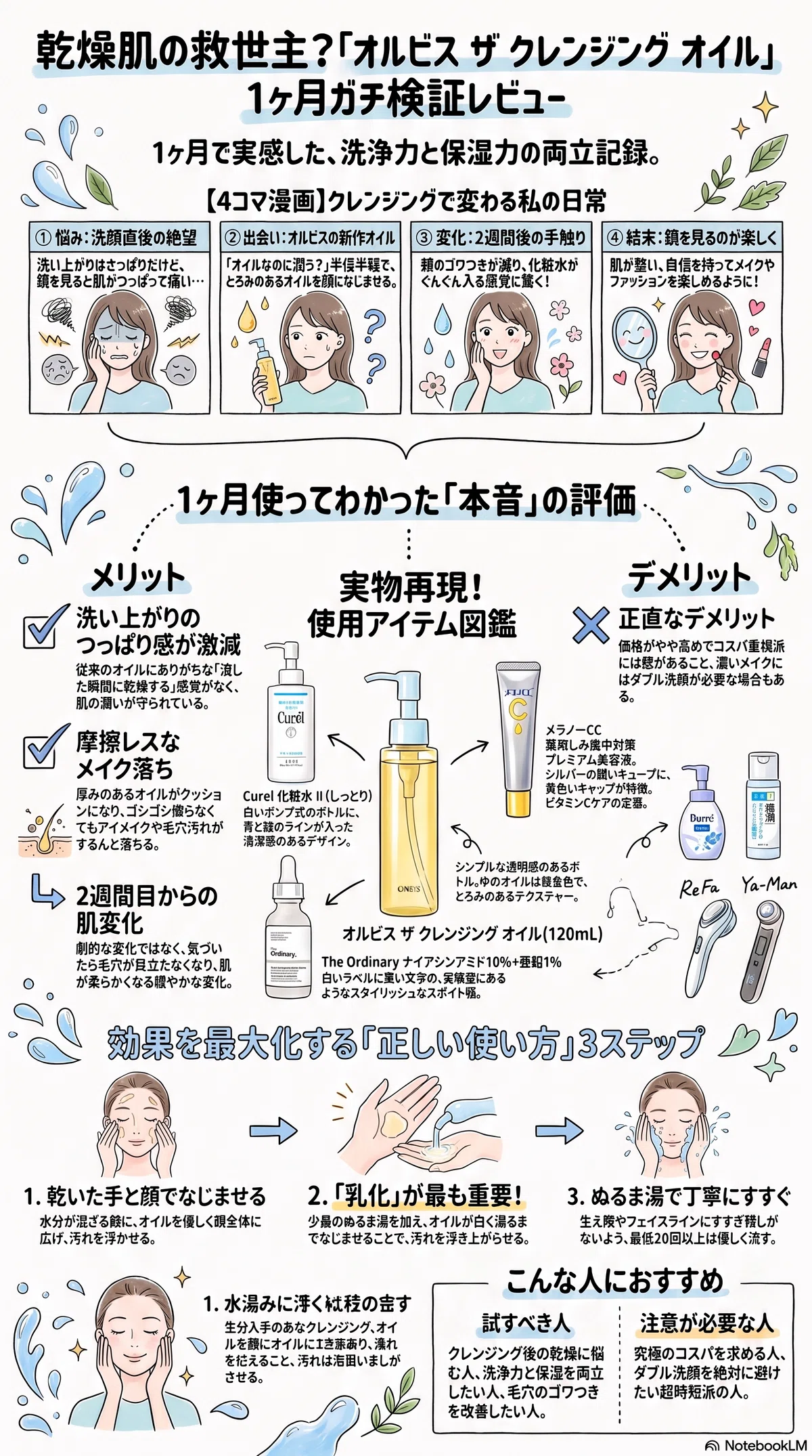 乾燥肌の要点をまとめたインフォグラフィック