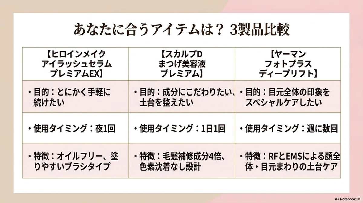 まつ毛美容液:私が使い方を見直すきっかけになったアイテムの図解