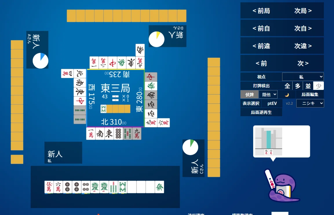 天鳳十段タッチを目指して毎日更新する麻雀note1418日(1休)｜メカZ