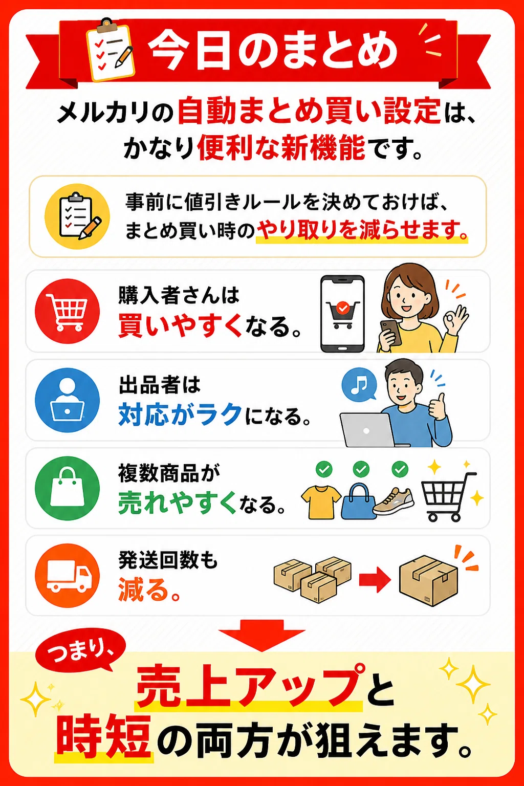 知らないと損】メルカリ新機能「自動まとめ買い設定」で複数購入を