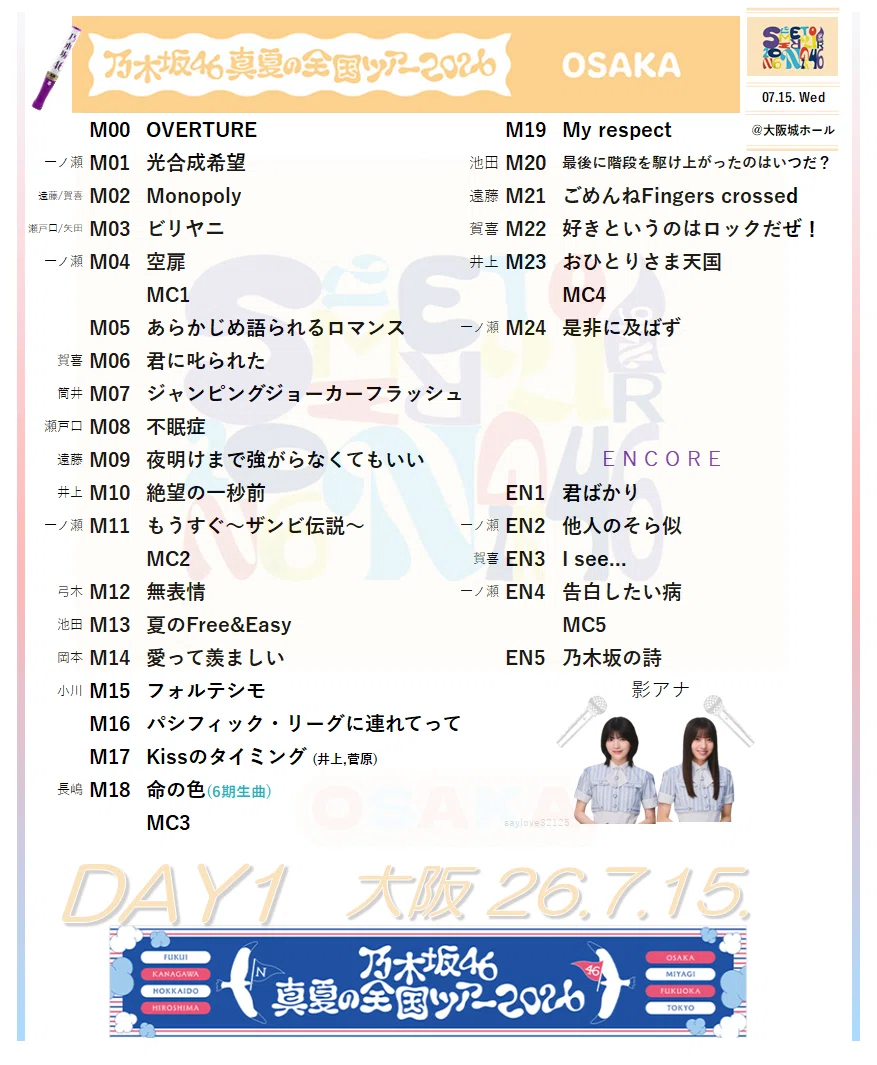 乃木坂46 真夏の全国ツアー2026｜sho-setlist