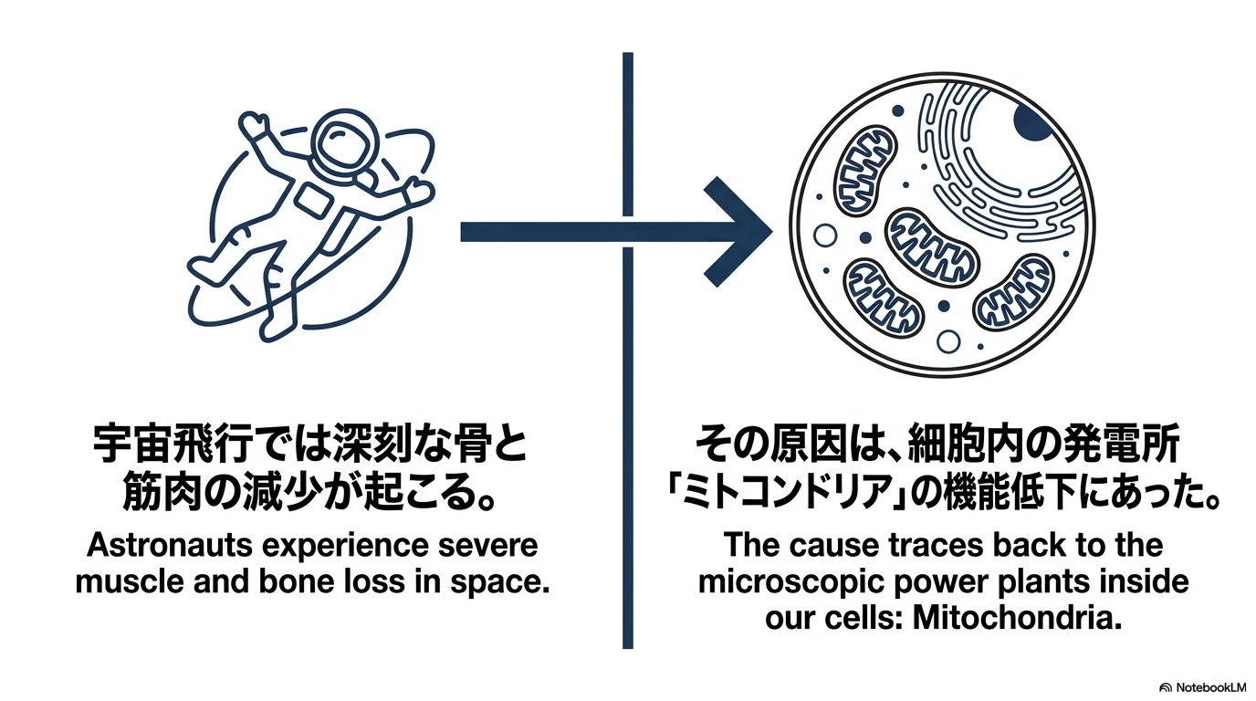 宇宙飛行士の筋肉はなぜやせ細るのか?ミトコンドリアが重力を「感知 宇宙飛行士の筋肉はなぜやせ細るのか?ミトコンドリアが重力を「感知