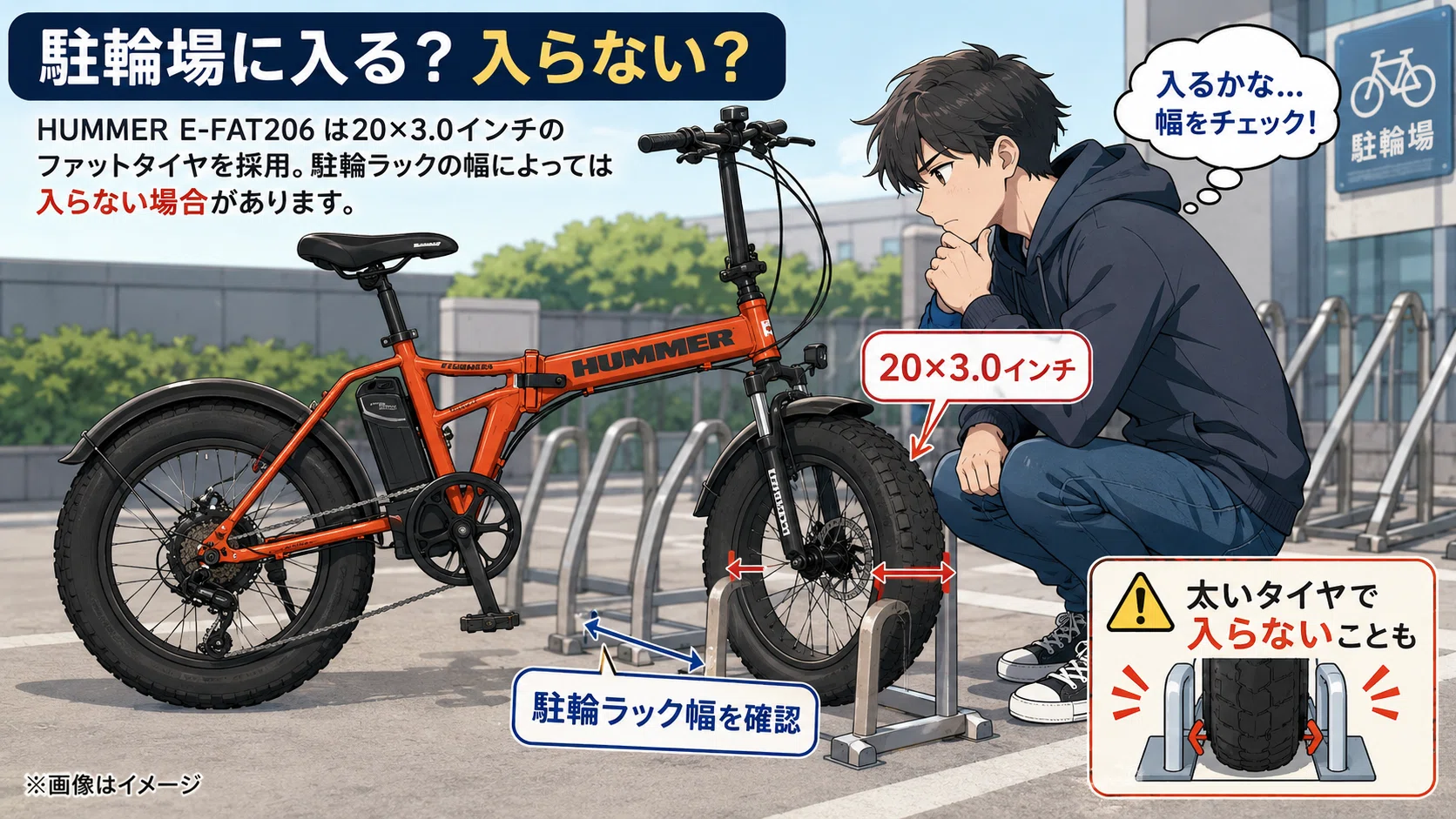 HUMMER E-FAT206は重すぎる？24.5kgの20インチ電動ファットバイクを