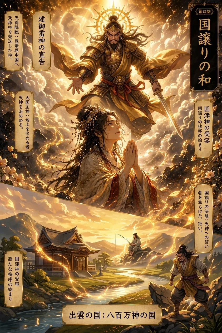 古事記】天界からの使者と、最後の決戦！オオクニヌシ、涙の国譲りと