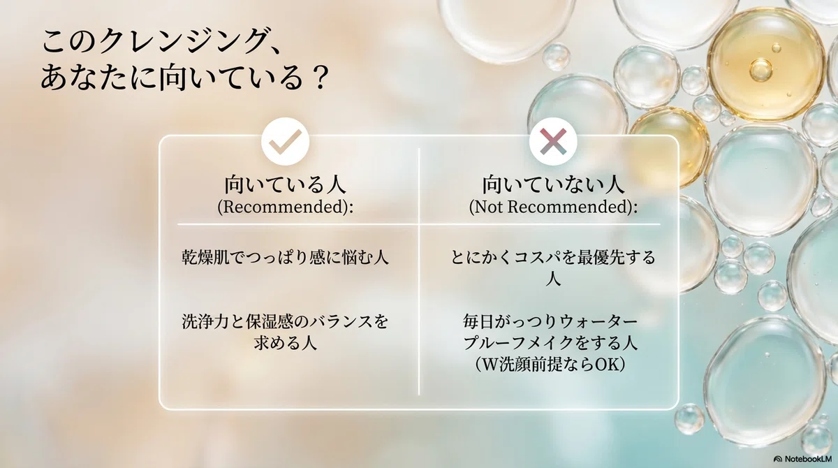 乾燥肌：こんな人に向いている、向いていないかもしれない