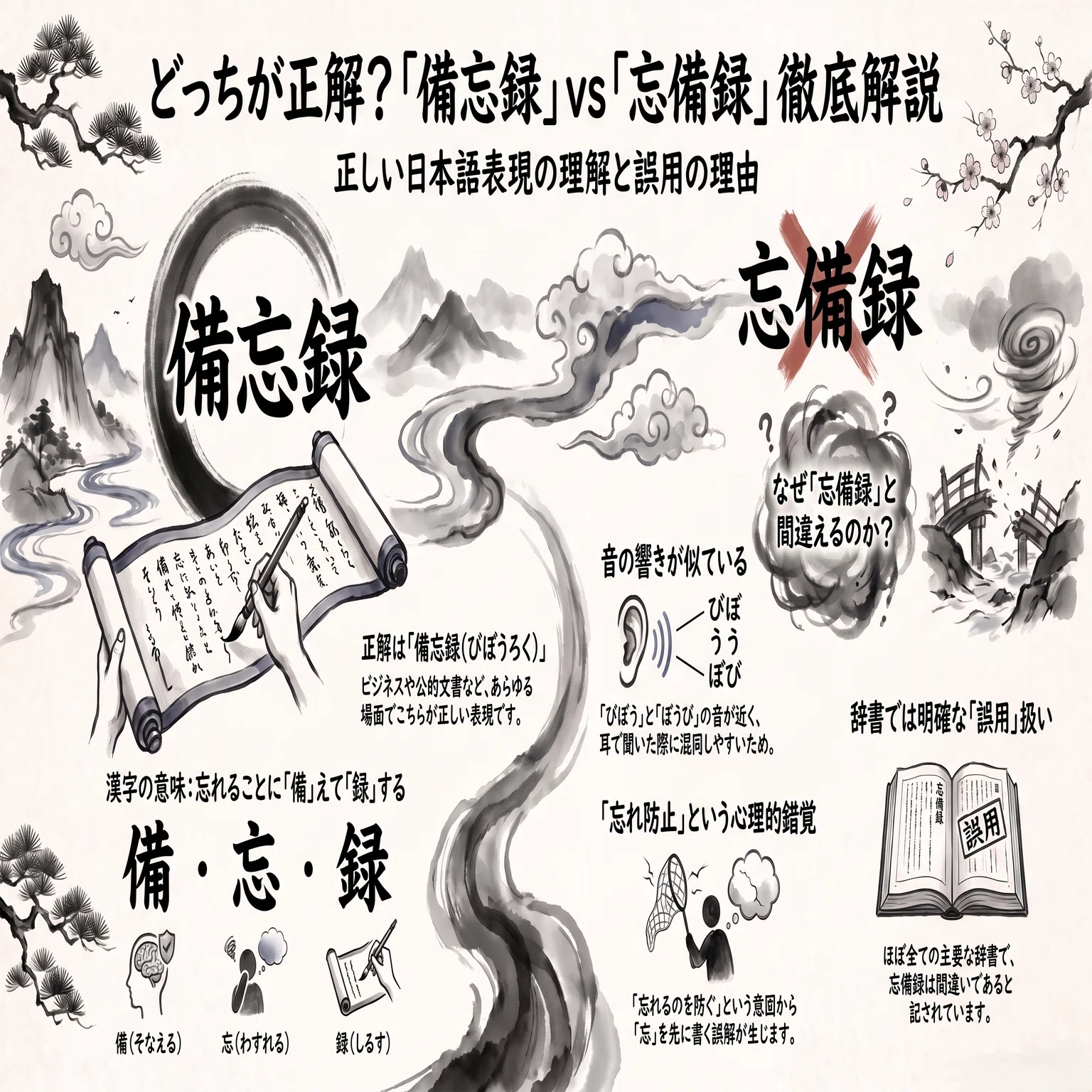忘備 録 備忘録 どっち