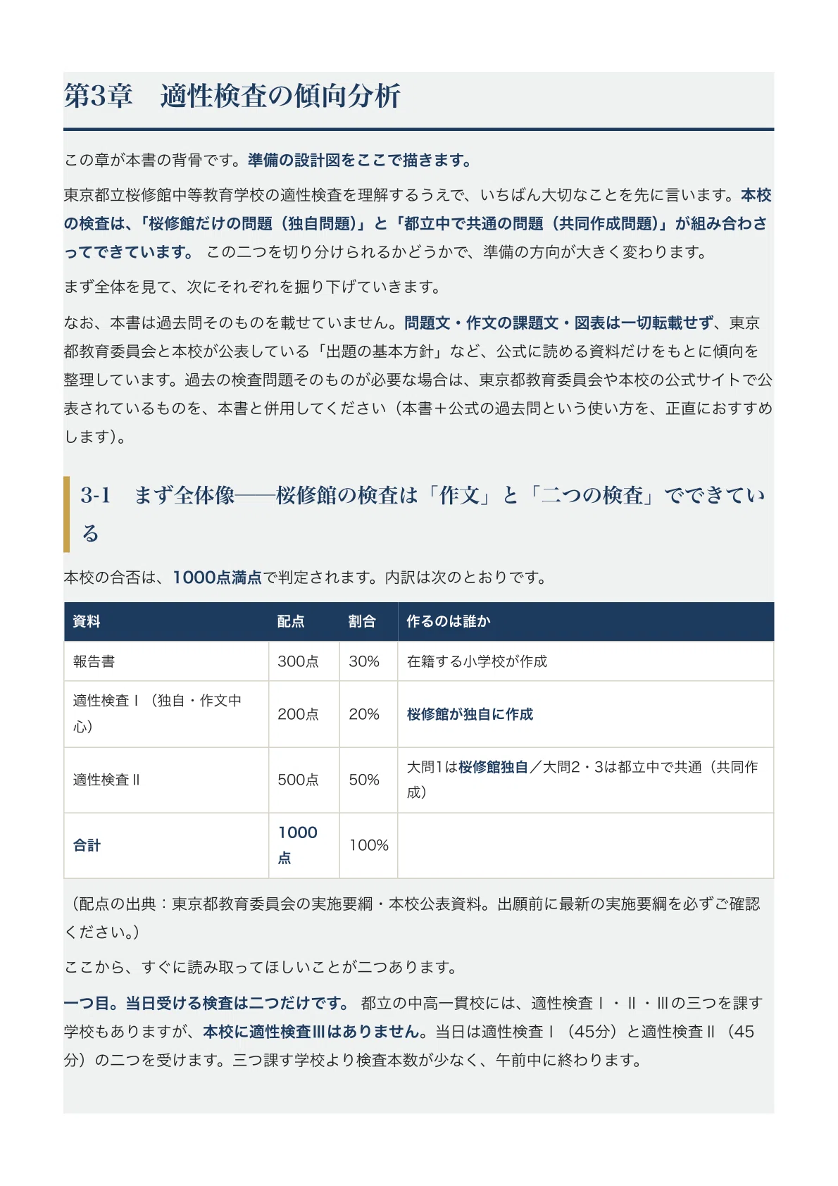 東京都立桜修館中等教育学校】適性検査対策ガイド〔2027年度受検